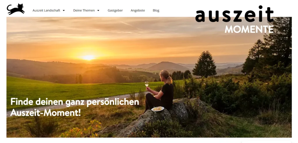 Website Auszeit-Momente.de Screenshot der Website